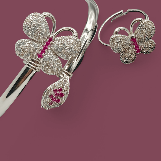 Adjustable Silver Butterfly Kara