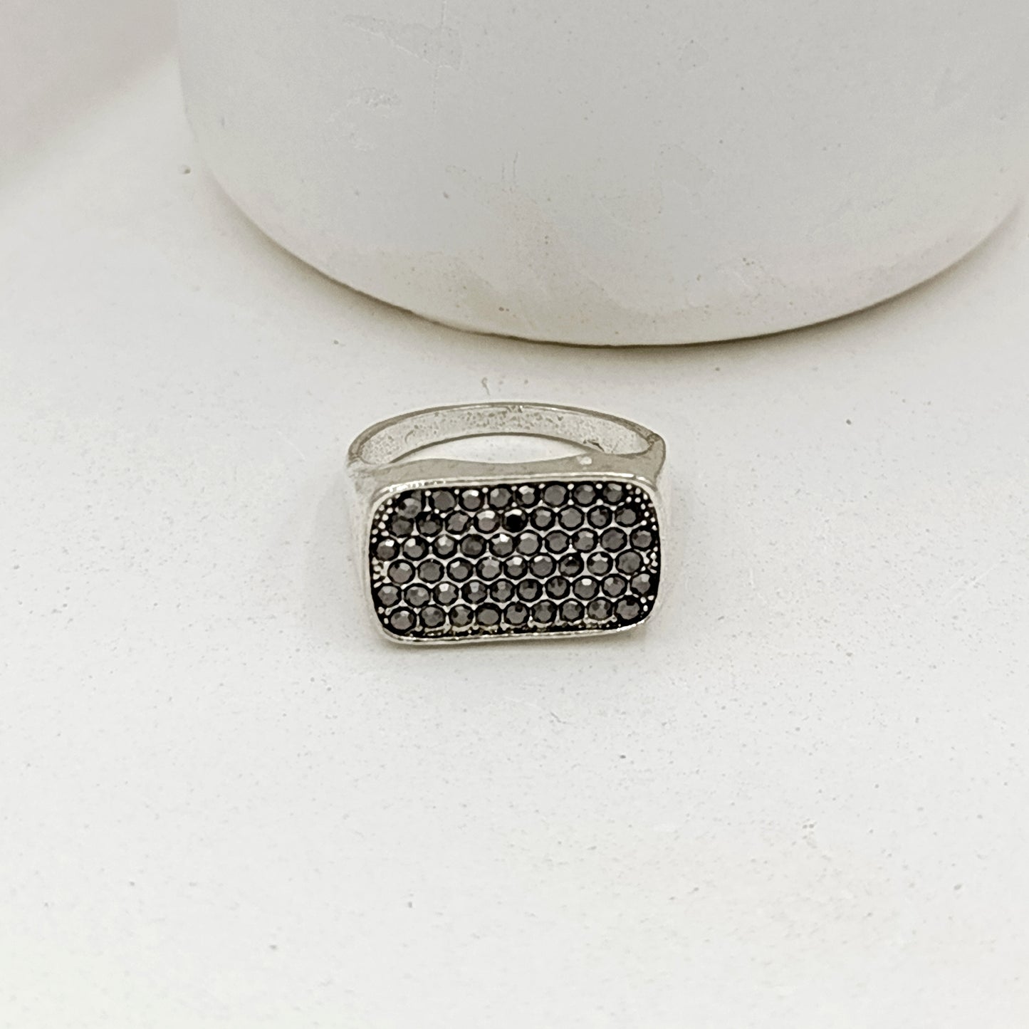 Crush Stones Square Ring