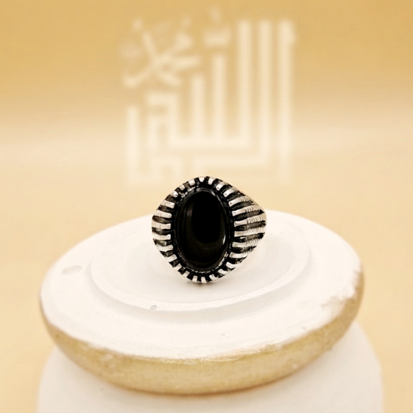 Black Diamond Round Italian Ring
