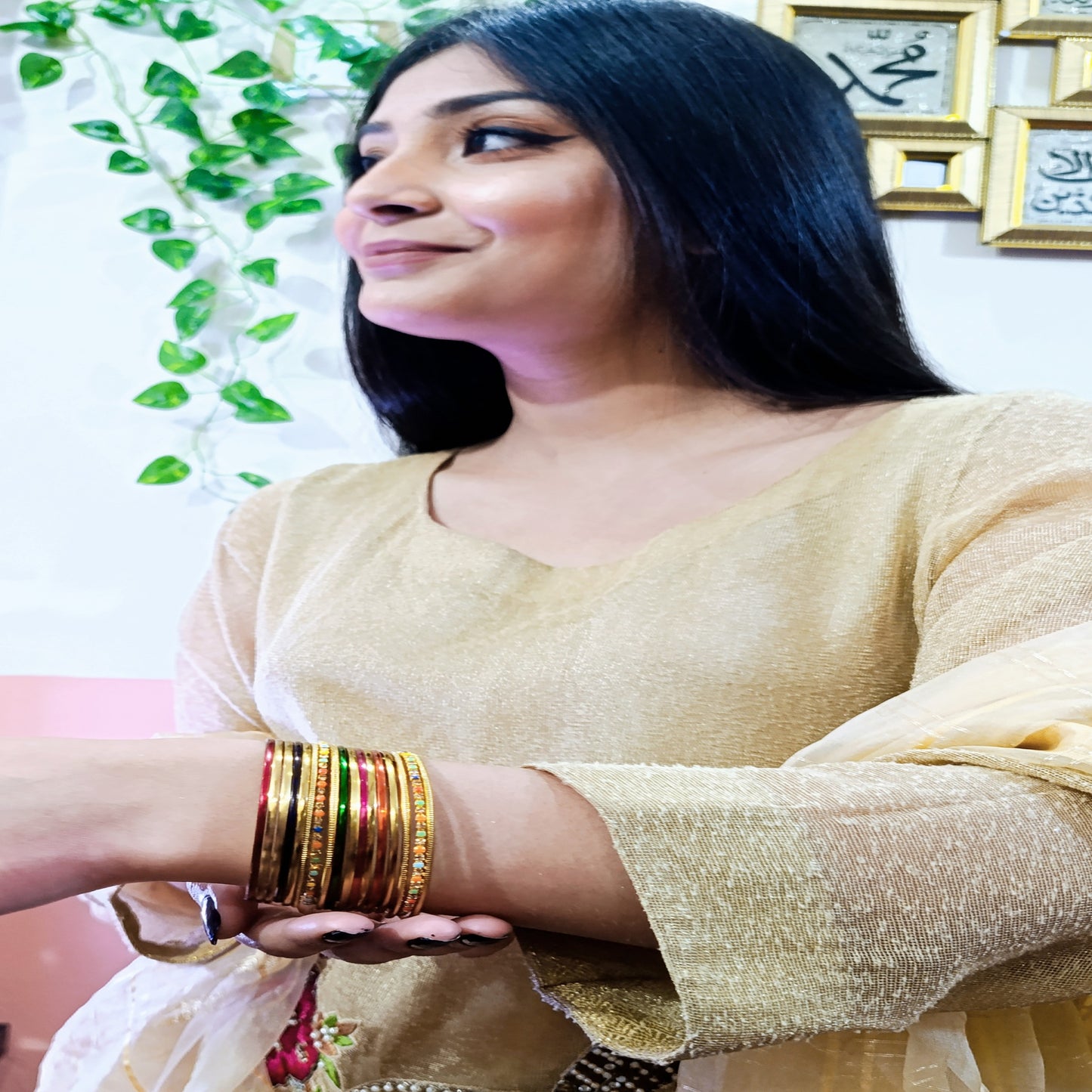Indian Golden Multi Chori Set