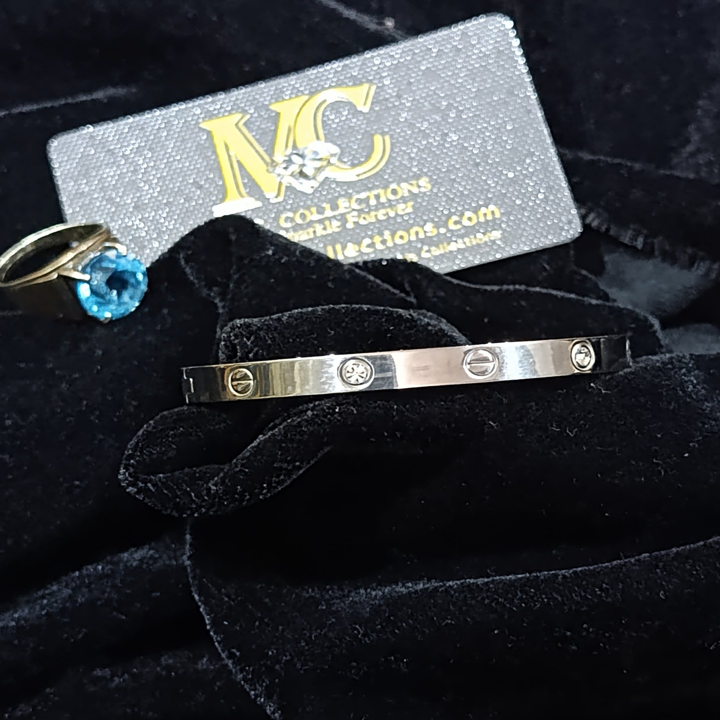 Adjustable Stainless Steel Kara with Zircon Diamond Stones