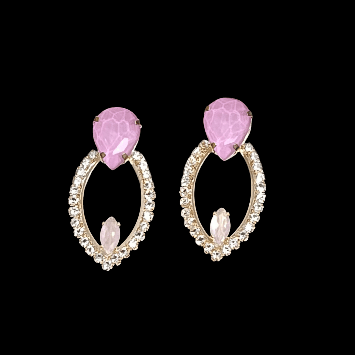Oval Zircon Earrings