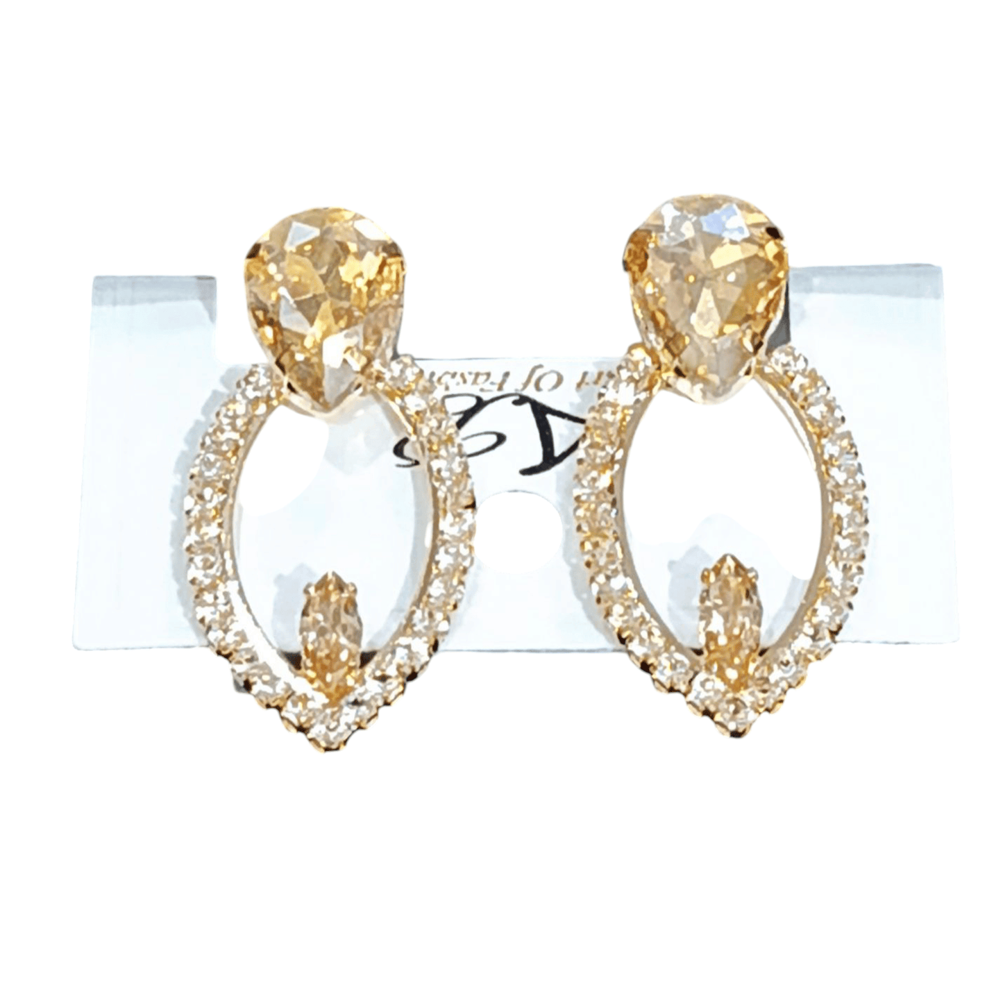 Oval Zircon Earrings