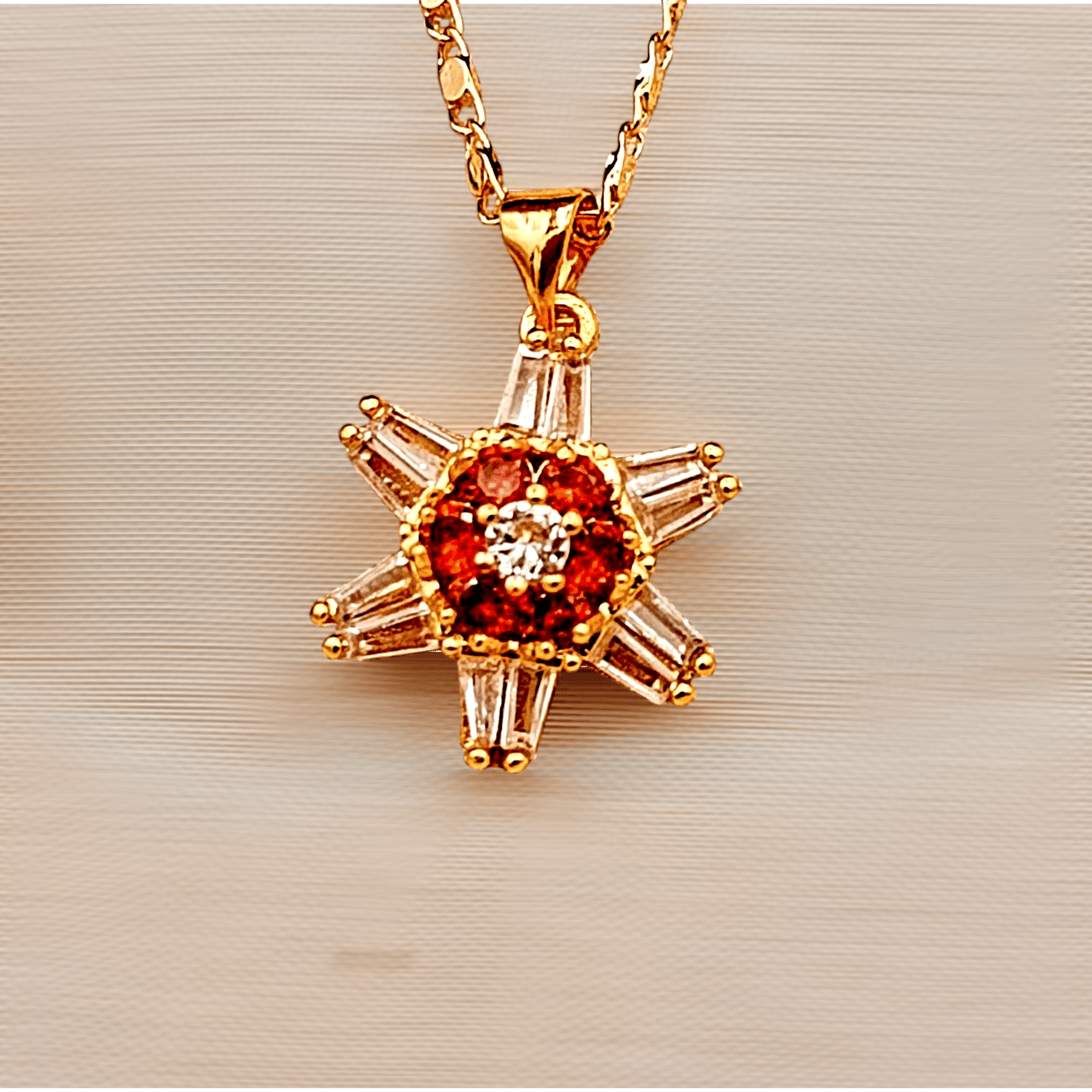 Gold Plated Flower Zircon Party Set