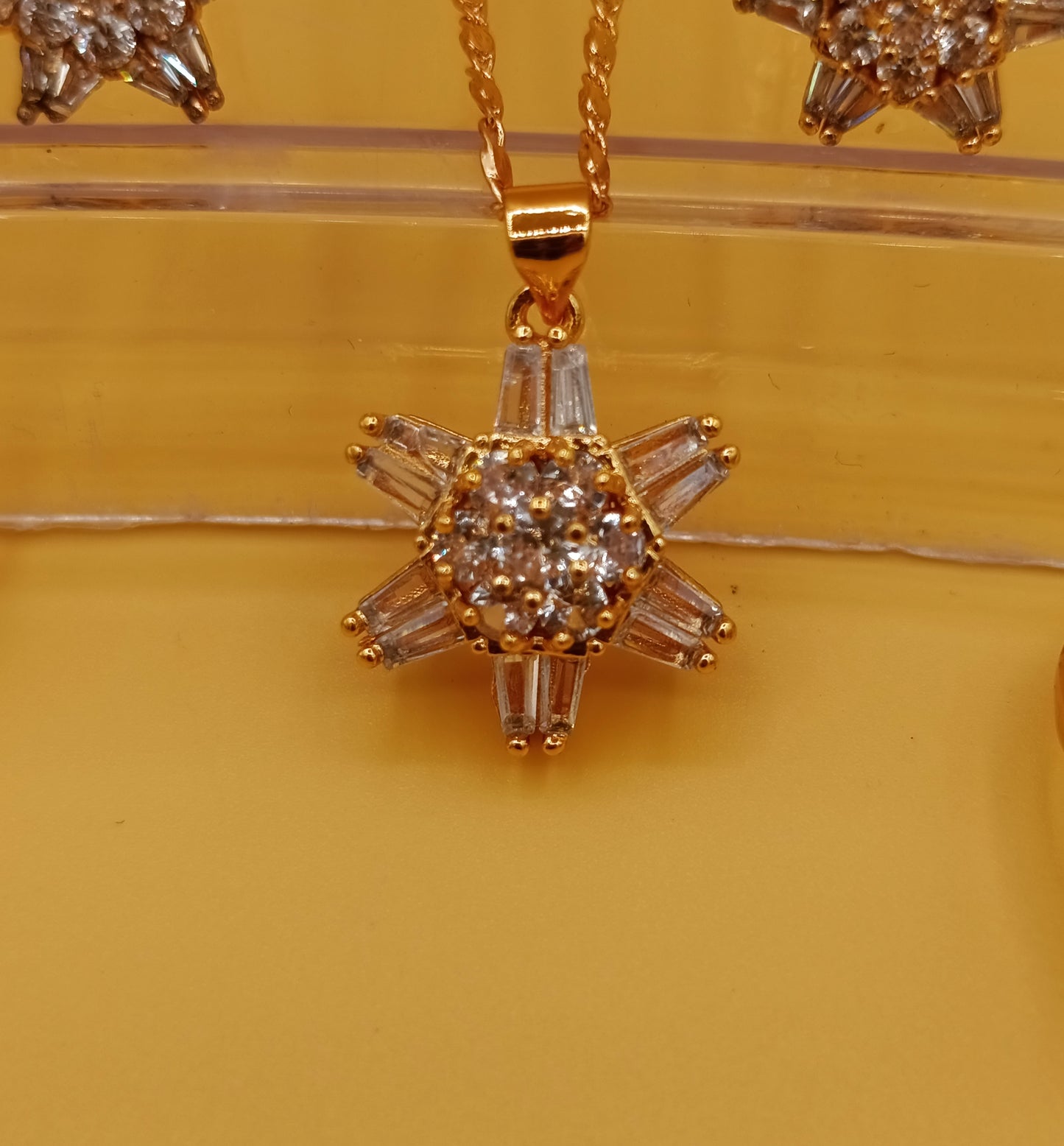 Gold Plated Flower - Zircon Party Set