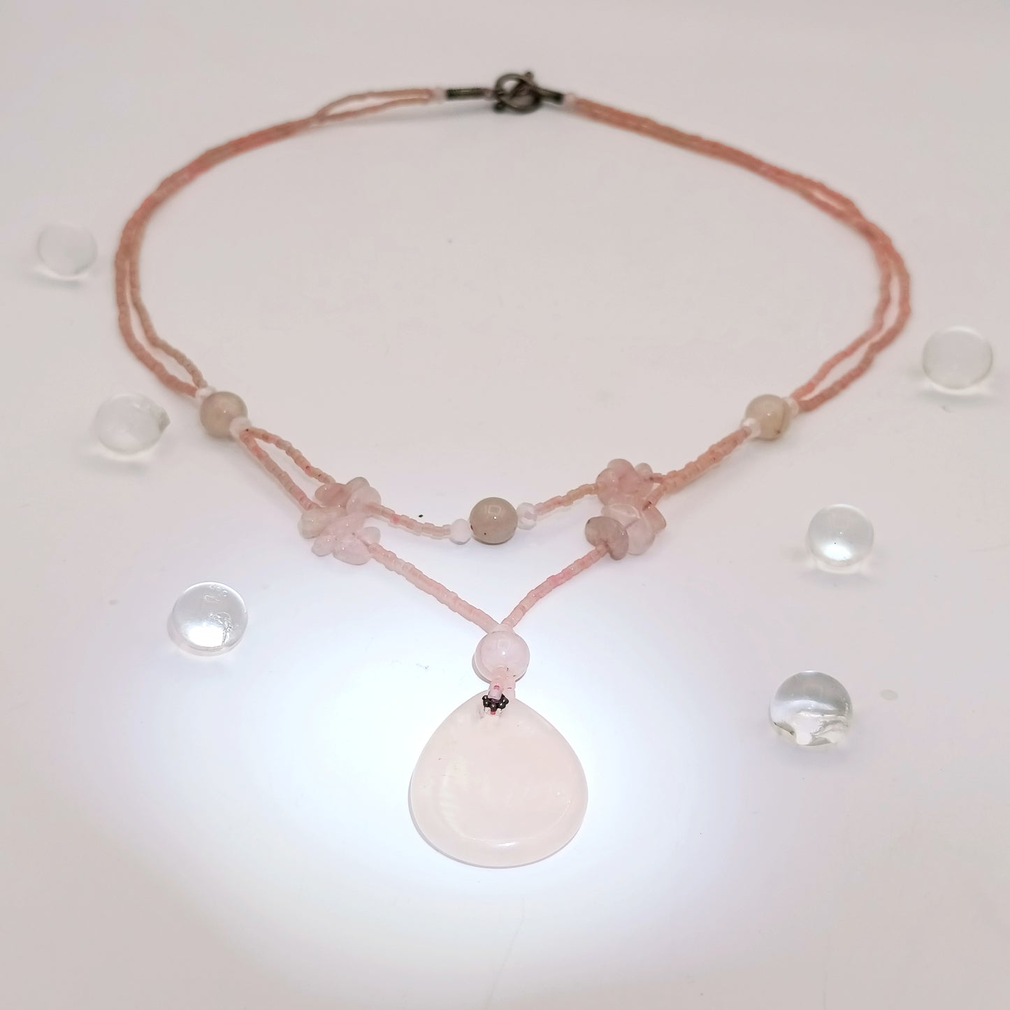 Real and Natural Rose Quartz Locket