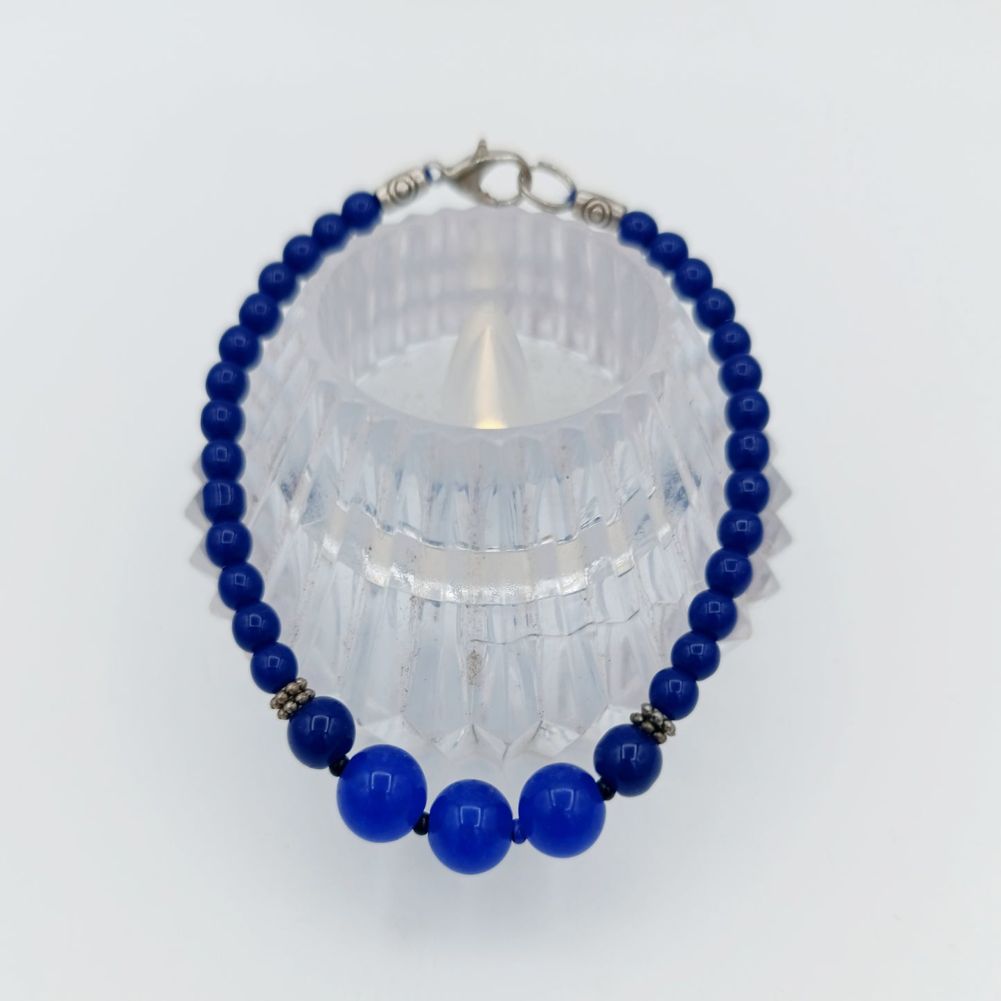 Lapis Lazuli Round Beads Bracelet Handmade