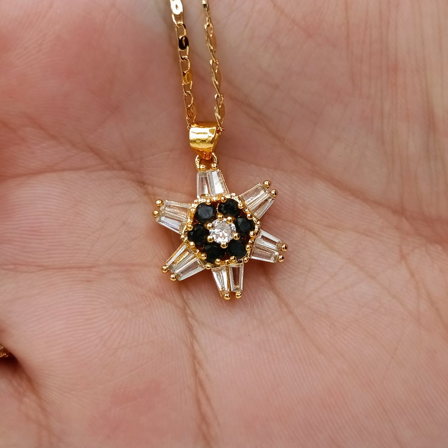 Gold Plated Flower - Zircon Party Set