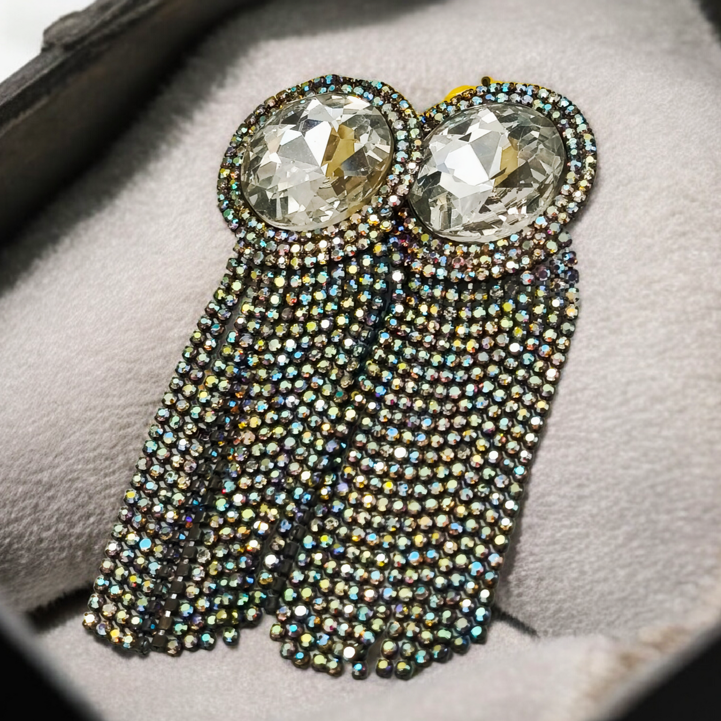 Multi Stones Long Earings