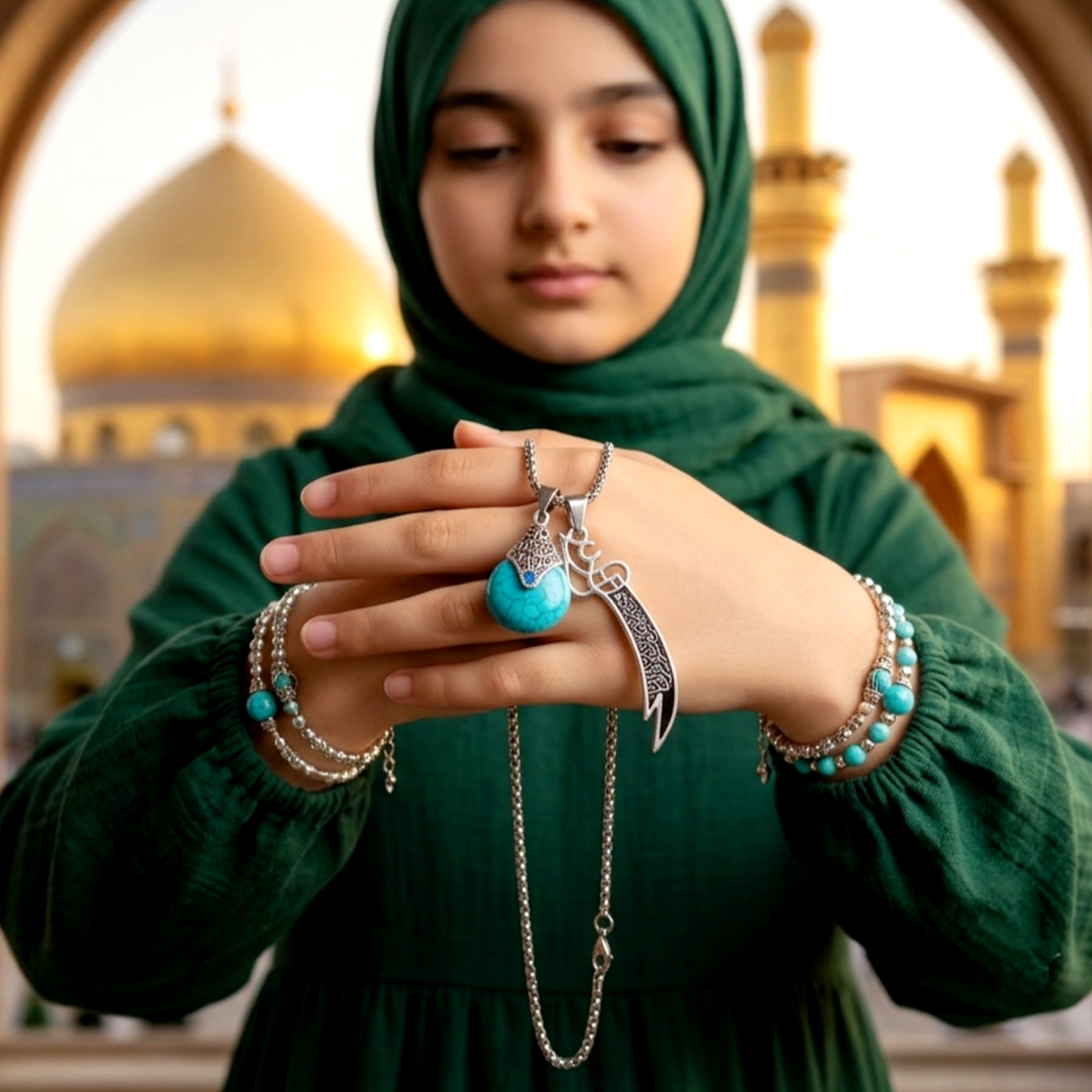 Feroza with Zuliqar Locket