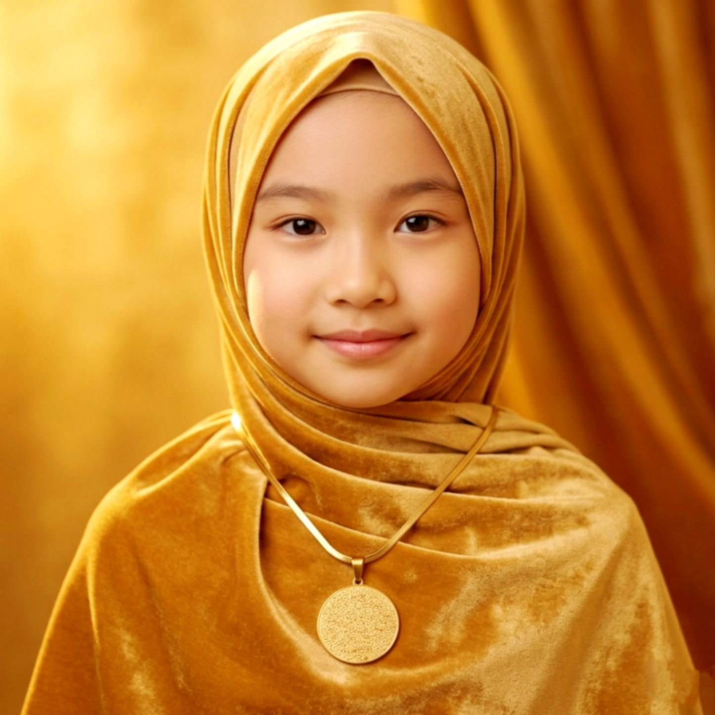 Golden Round Ayatul Qursi Locket