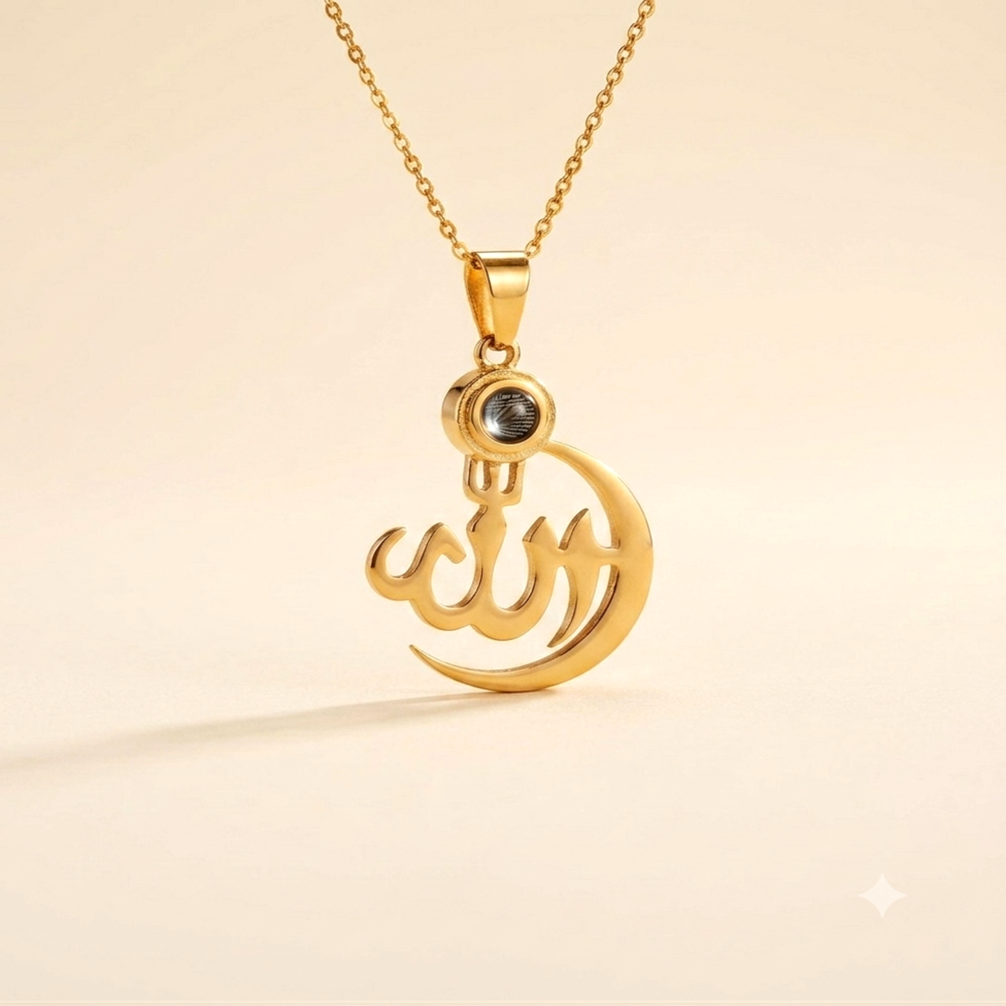 Golden Allah Stone Locket