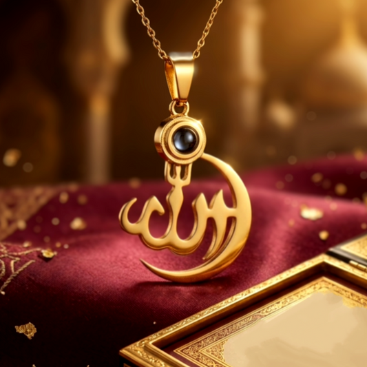 Golden Allah Stone Locket