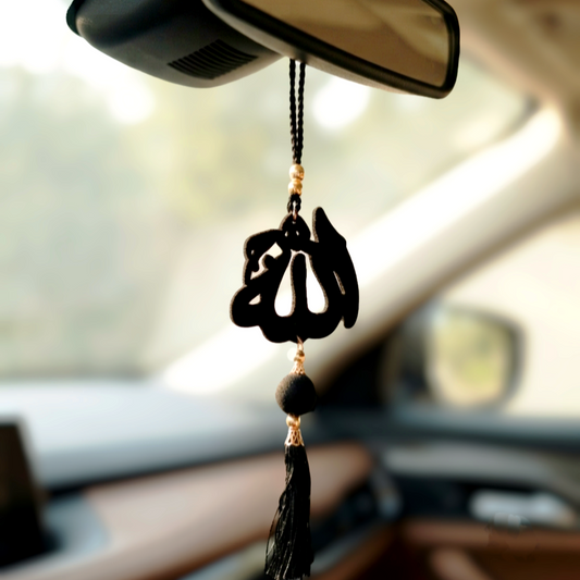 Black Velvet Allah Car Hanging