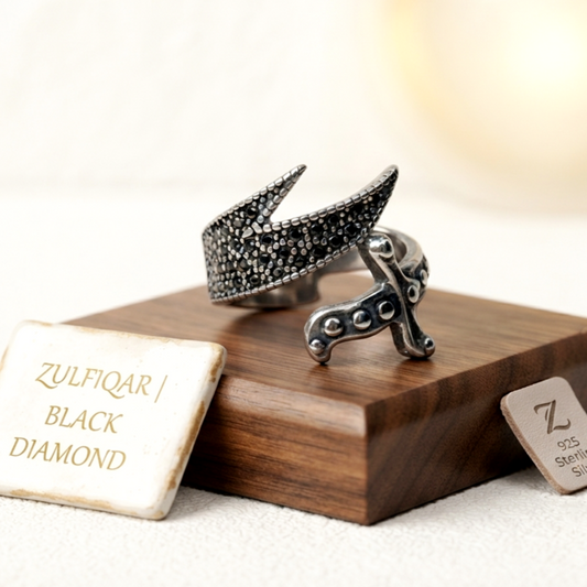 Zulfiqar Black Diamond Ring