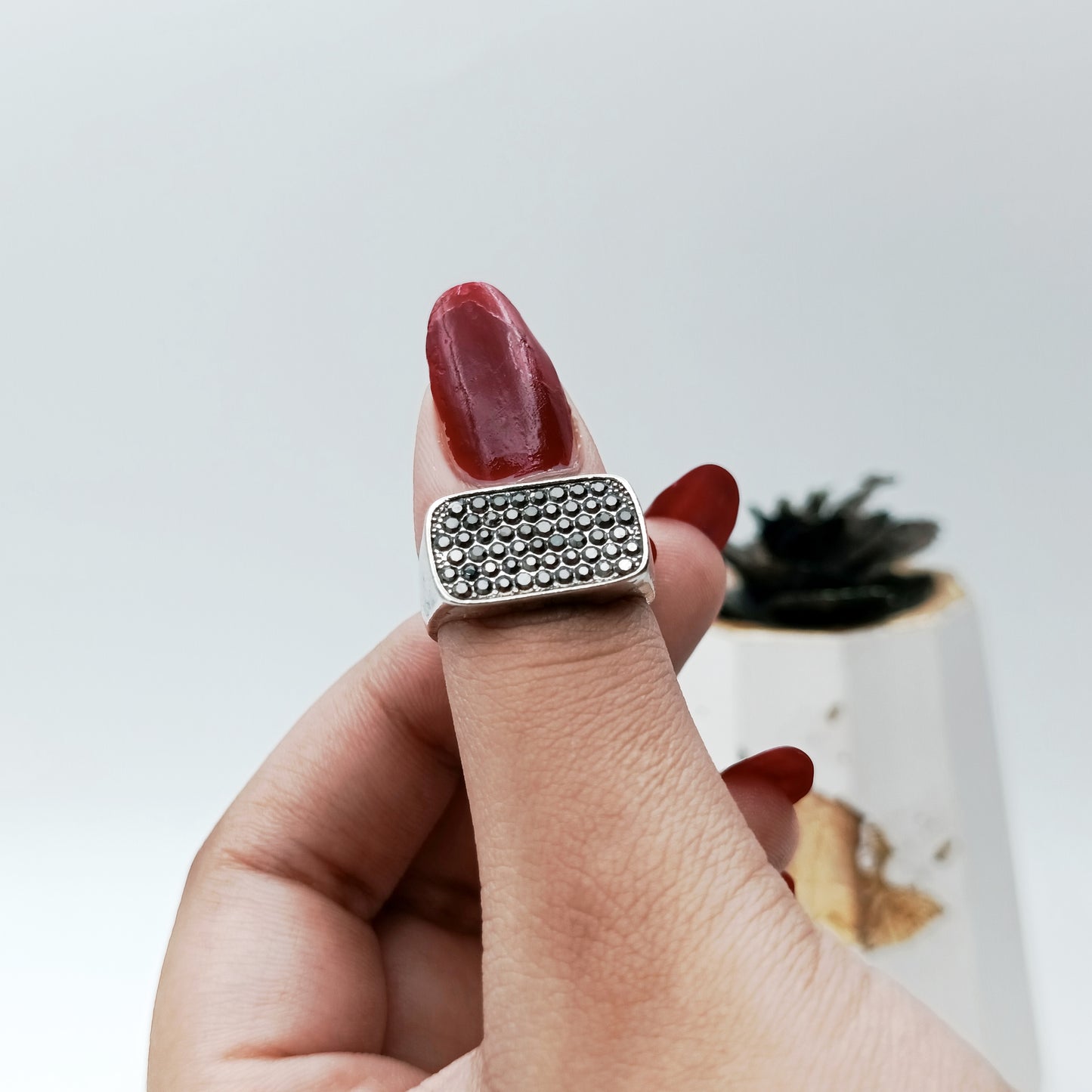 Crush Stones Square Ring