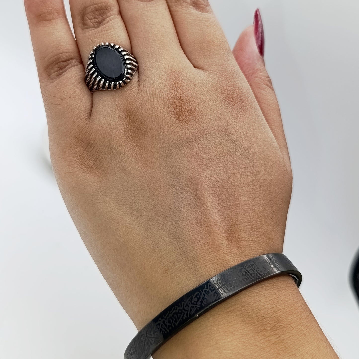 Black Diamond Round Italian Ring