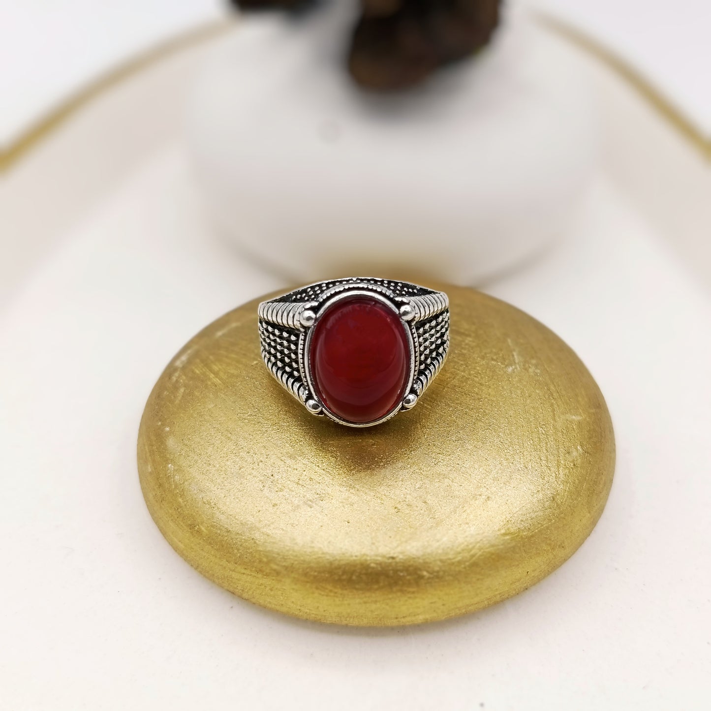 Red Casper Italian Ring