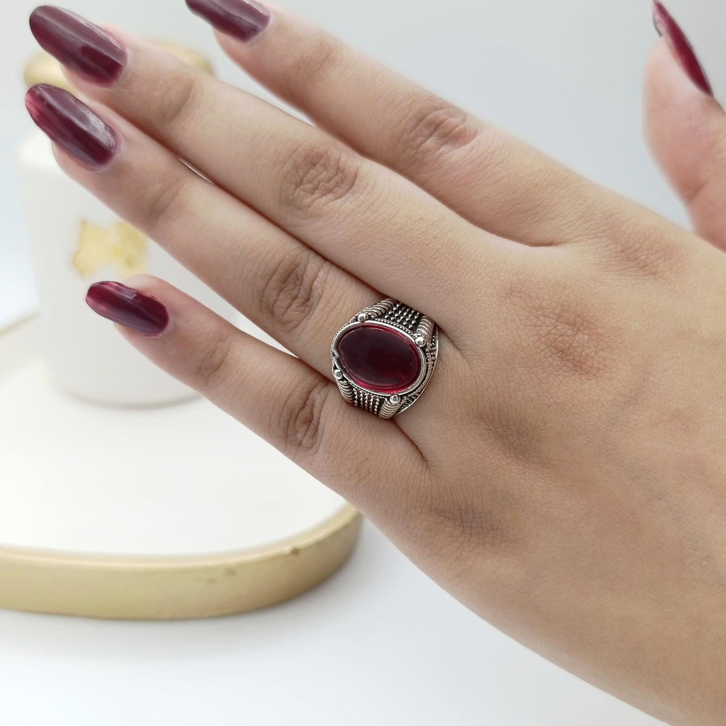 Red Casper Italian Ring