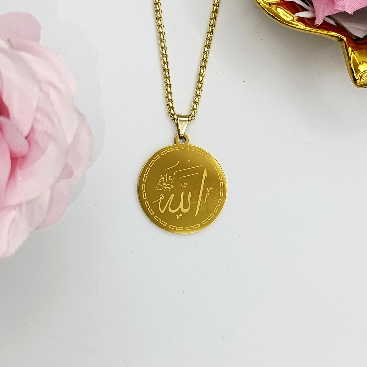 Allah and Nad E Ali Golden Locket.