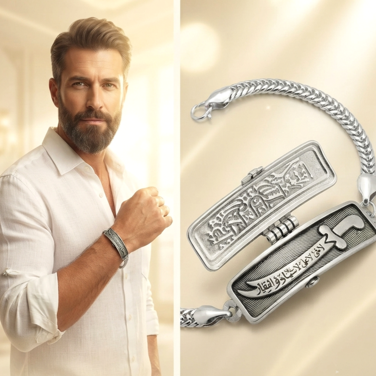 Openable Zulfiqar Square Chain Bracelet