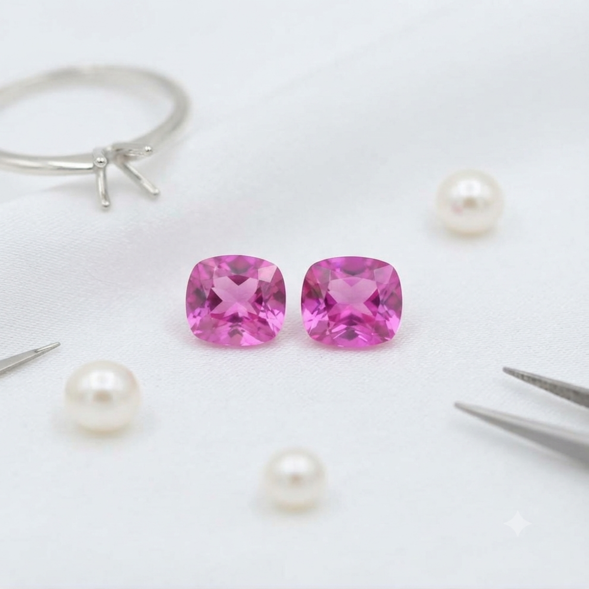 Pair of 2 - Ruby, Crystal Clear and Beautiful Pink Color - 5.00 carats