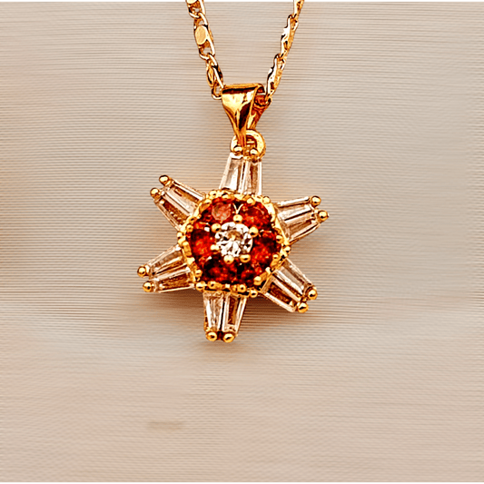 Gold Plated Flower Zircon Party Set