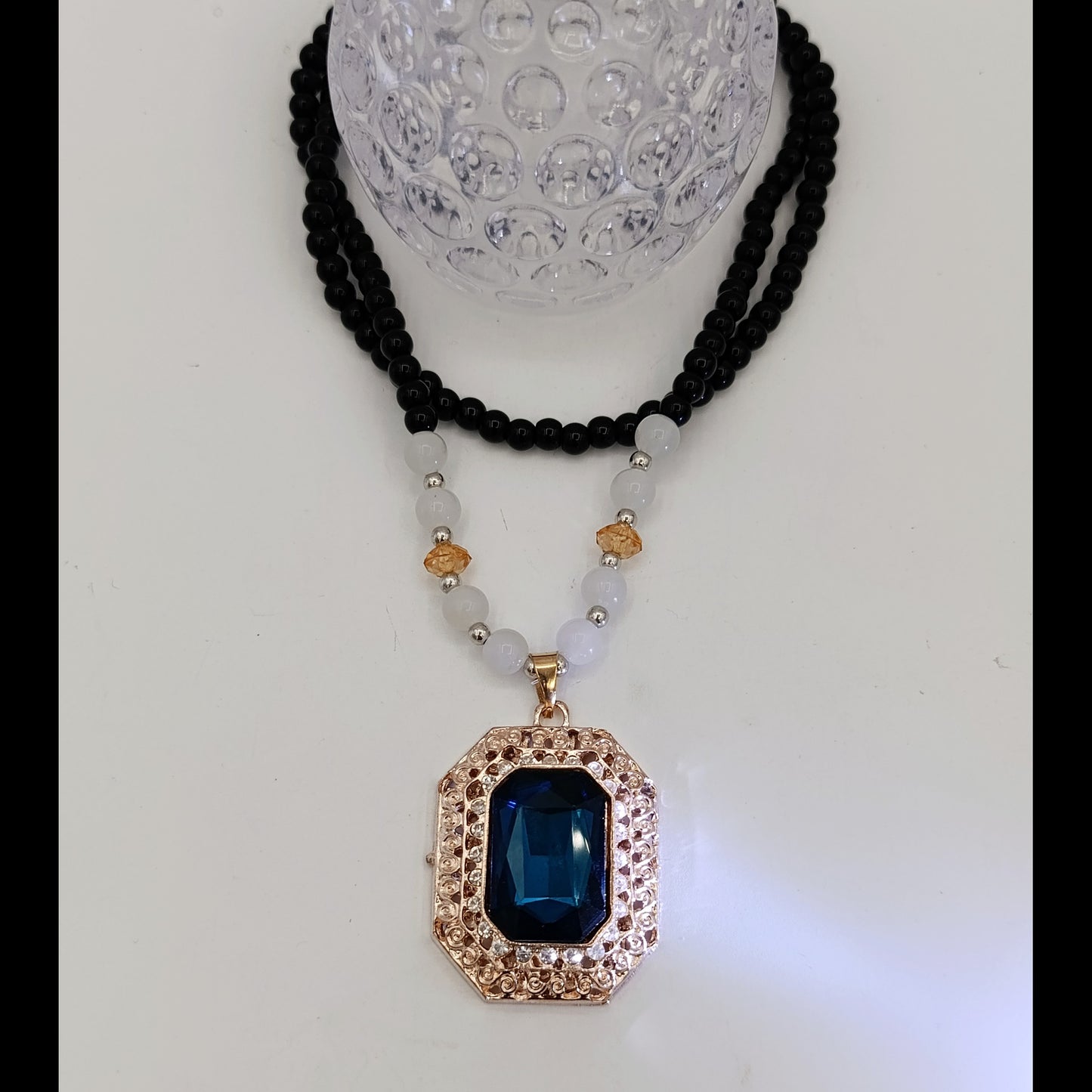 Imported Zircon Locket with Big Blue Stone