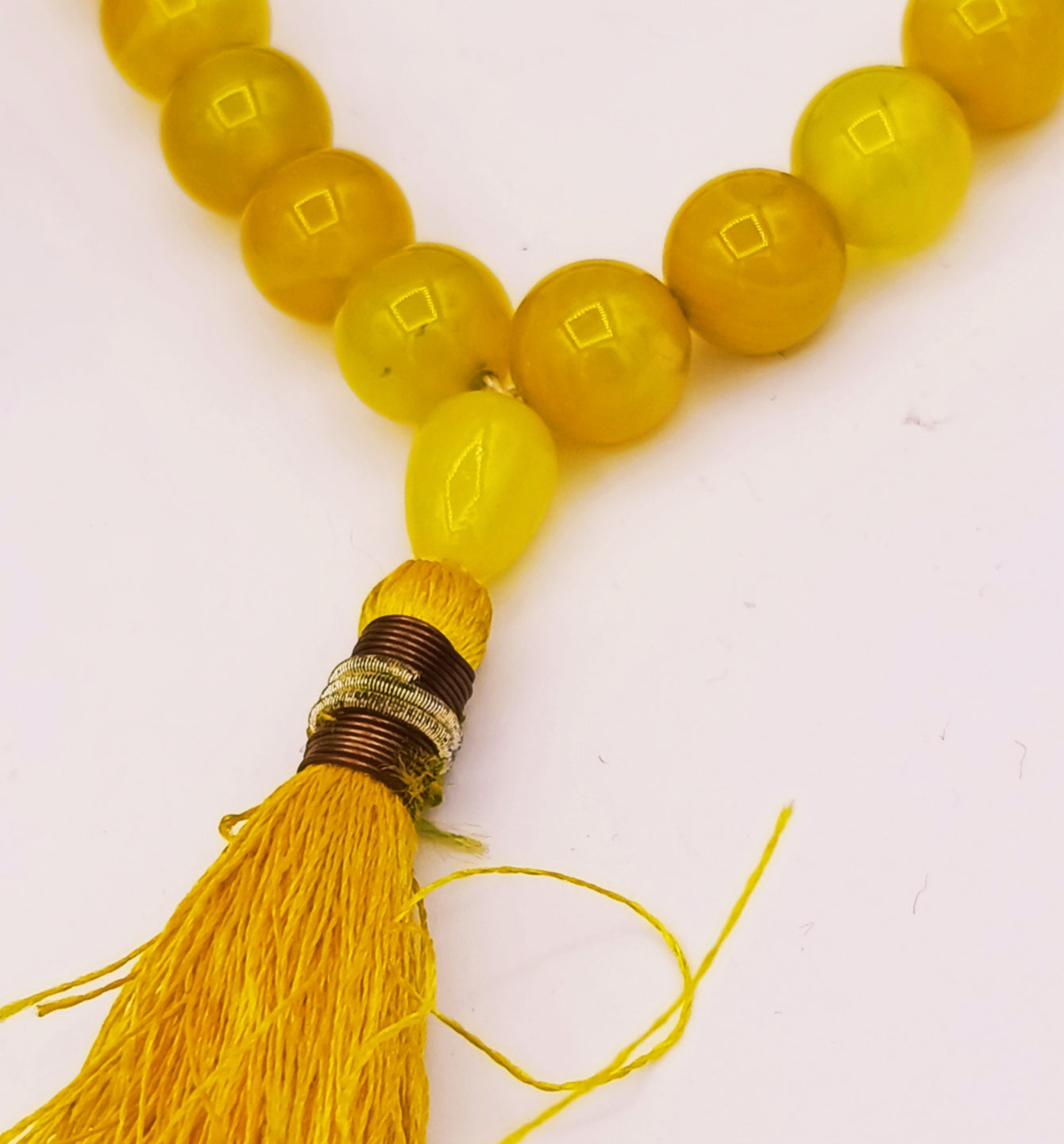 Yellow Agate (Zard Aqeeq) Tasbeeh 33- Beads