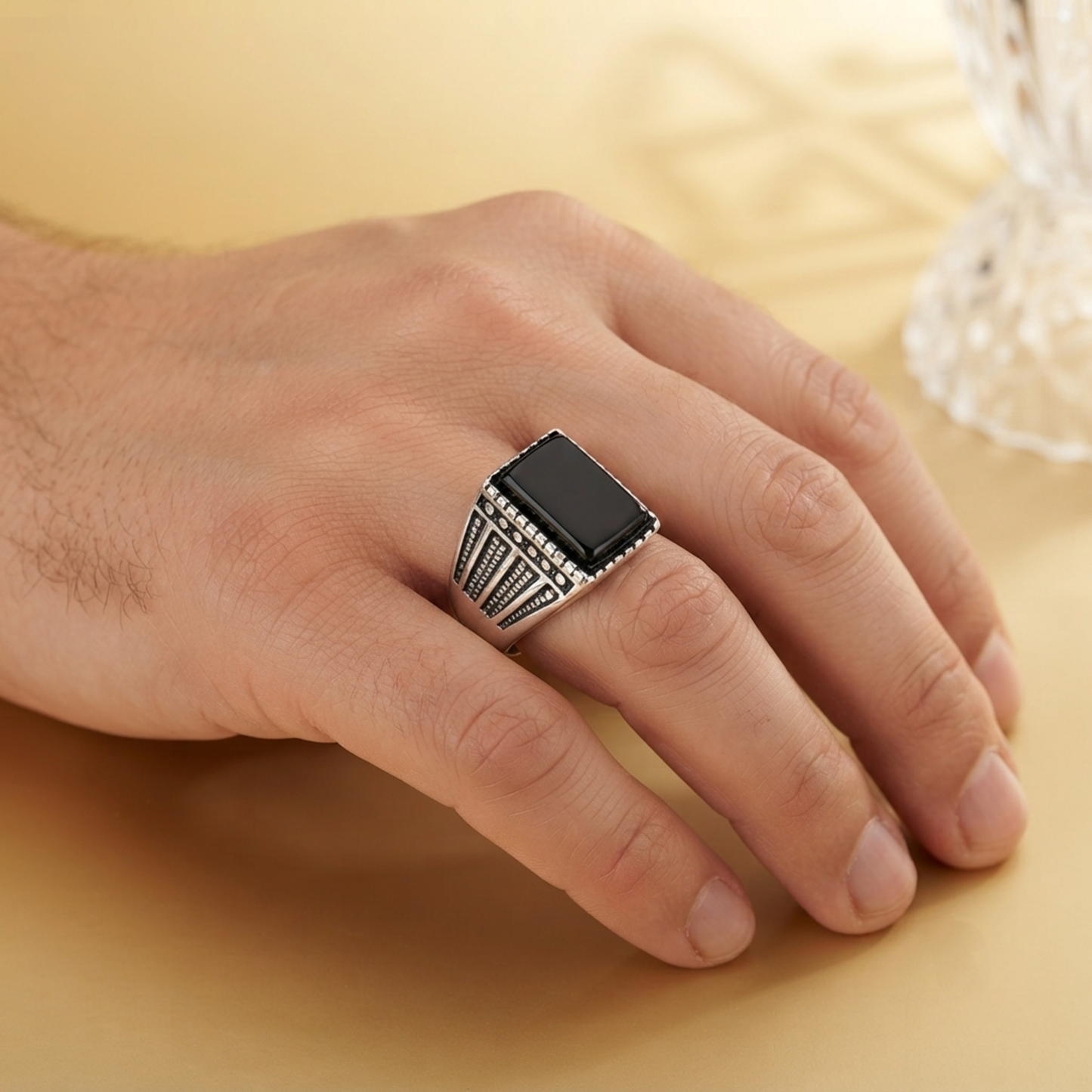 Black Diamond Italian Ring