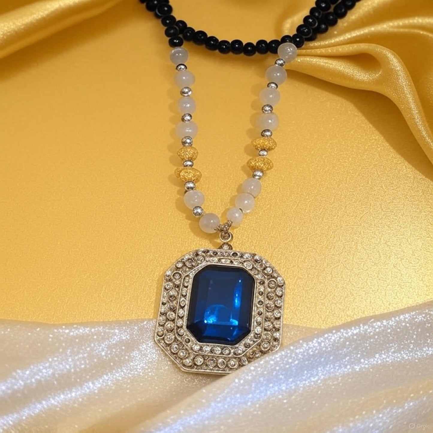 Imported Zircon Locket with Big Blue Stone